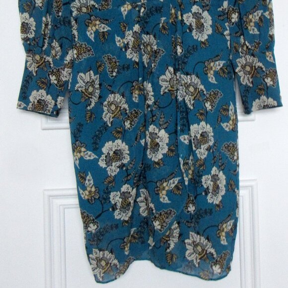 Derek Lam Silk/Cotton Dress,floral, sz.6, lined, dark turquoise - Picture 2 of 8